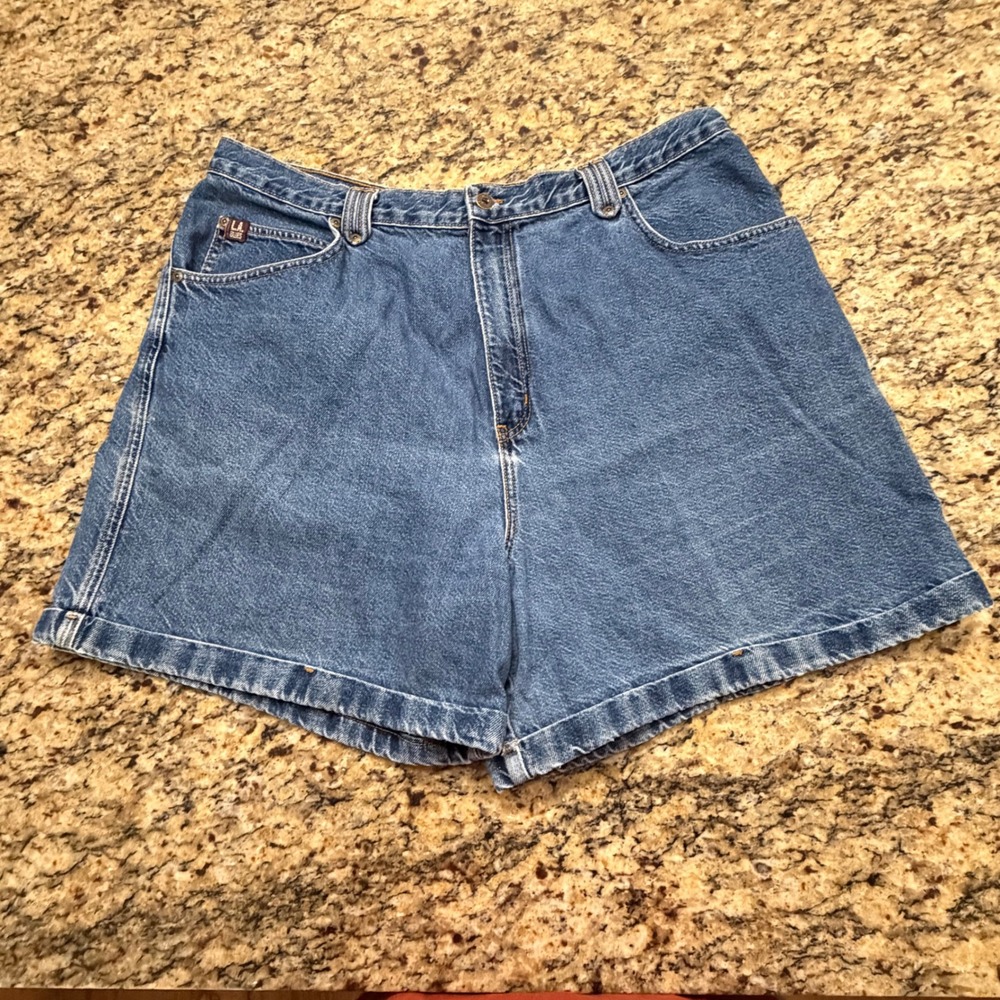 Vintage LA‎ Blues High Waisted Denim Shorts Womens 22 Plus Blue Mom Jean